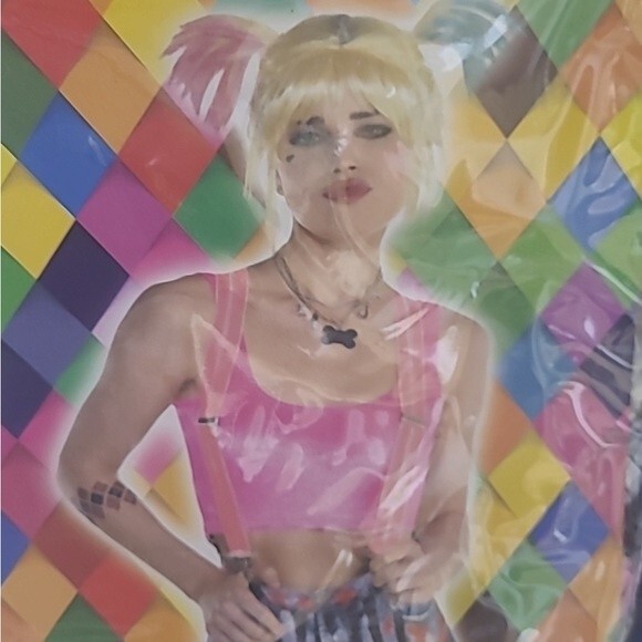 Birds of Prey Harley Quinn Colorful Mayhem Womens Halloween Costume Size XS NEW! - Picture 4 of 9